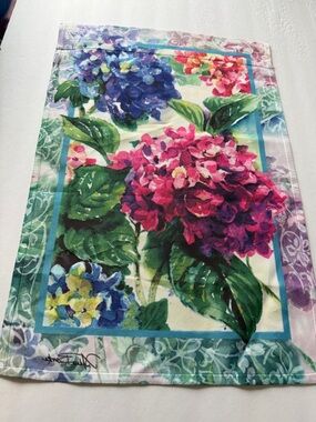 Toland Garden Art Flag 12” x‎ 15.5” Hydrangea Purple Pink Flowers